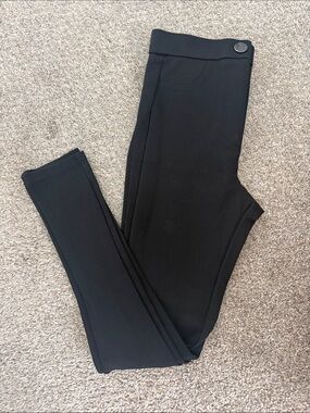 ZARA Black Mid-Rise Stretch Pants